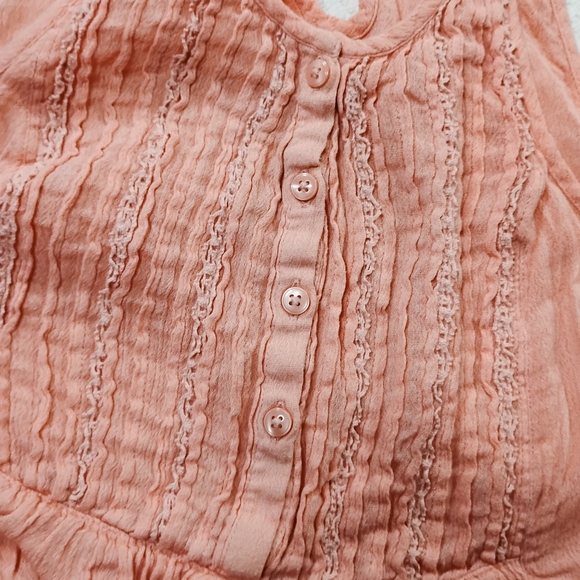 American Eagle Outfitters Blush Pink Sleeveless Pintuck Yoke Camisole - Picture 5 of 8